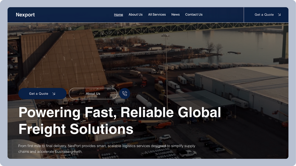 Logistics Template, wix studio template, Home page