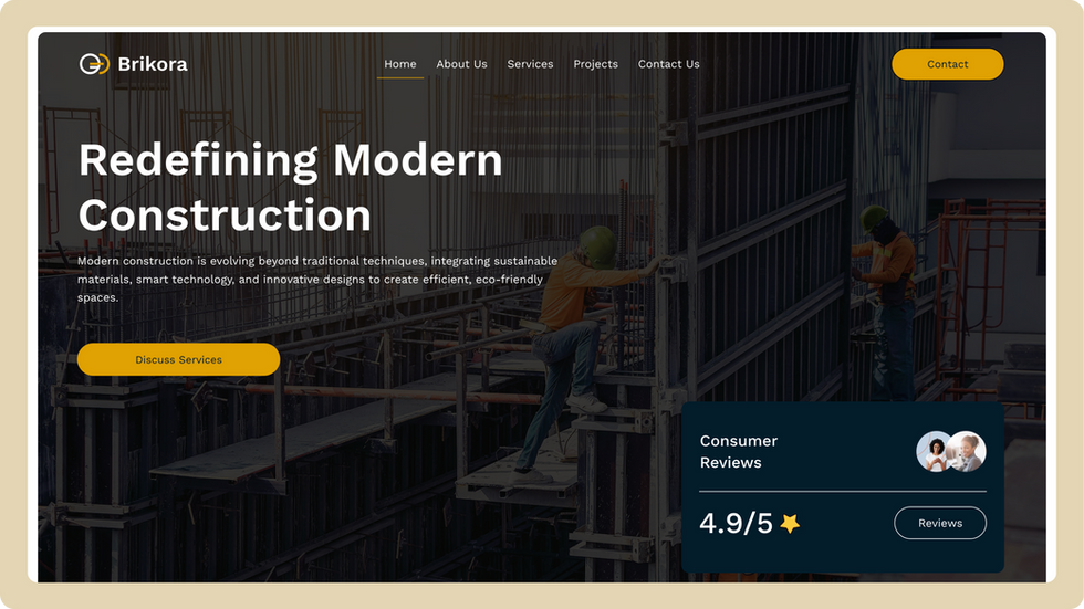 Construction Template, wix studio template, Home page