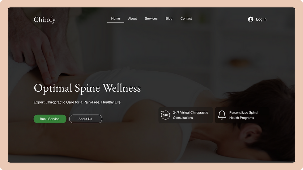 Chiropractic Clinic Template, wix studio template, Home page