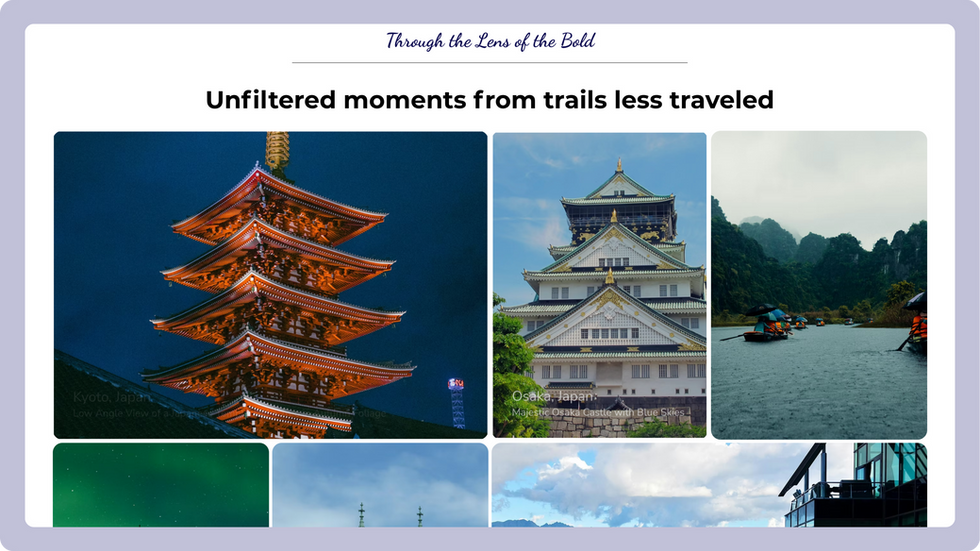 Travel Agency Template, wix studio template, Gallery page