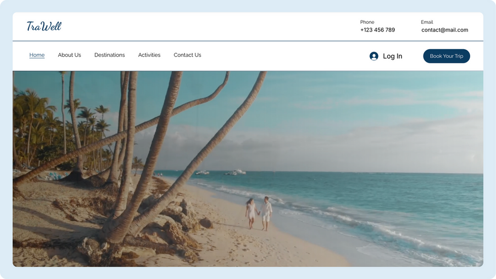 Tour Agency Template, wix studio template, Home page