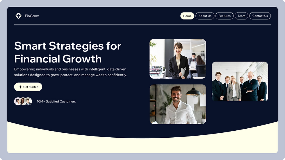 Financial Growth Template, wix studio template, Home page