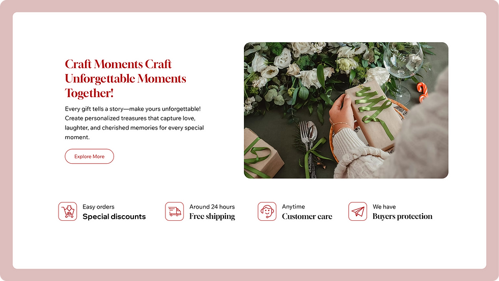Gift Store Template, wix studio template, About page