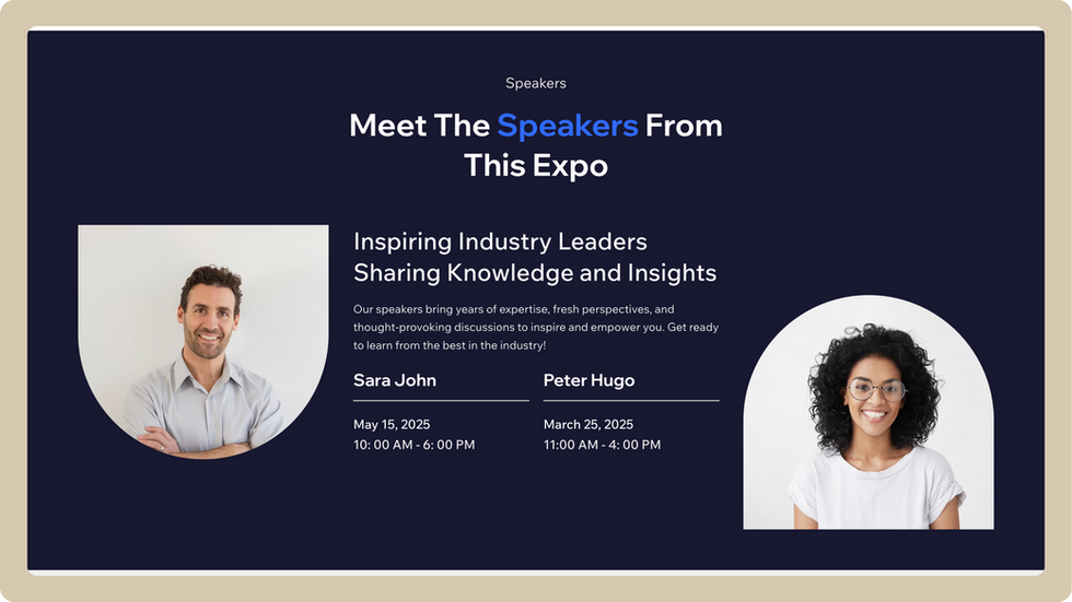 Business Events Template, wix studio template, Meet our Speakers page