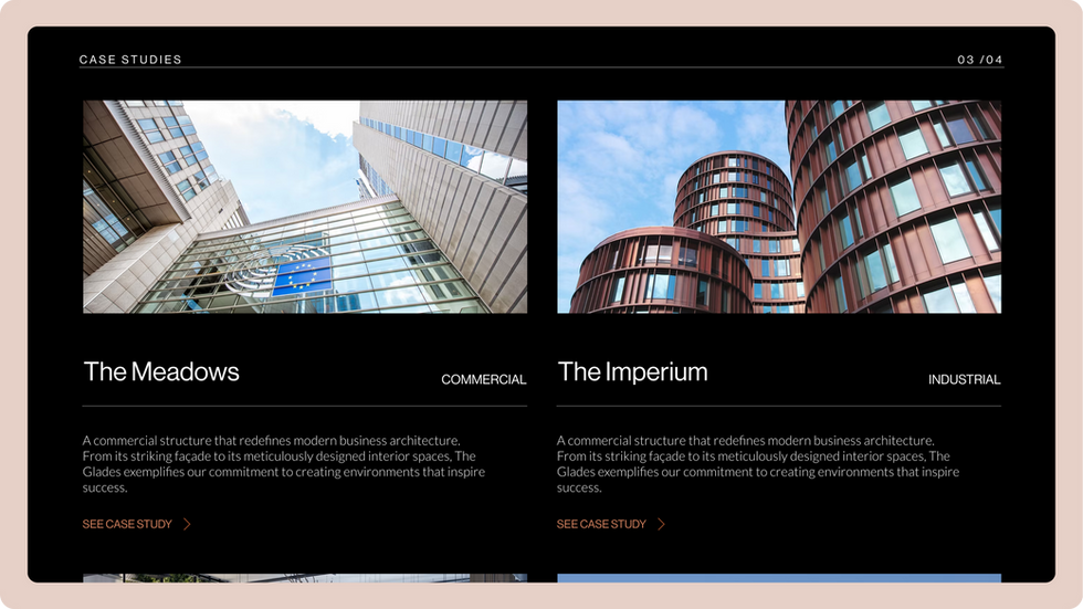 Interior Design Agency Template, wix studio template, Case Studies page