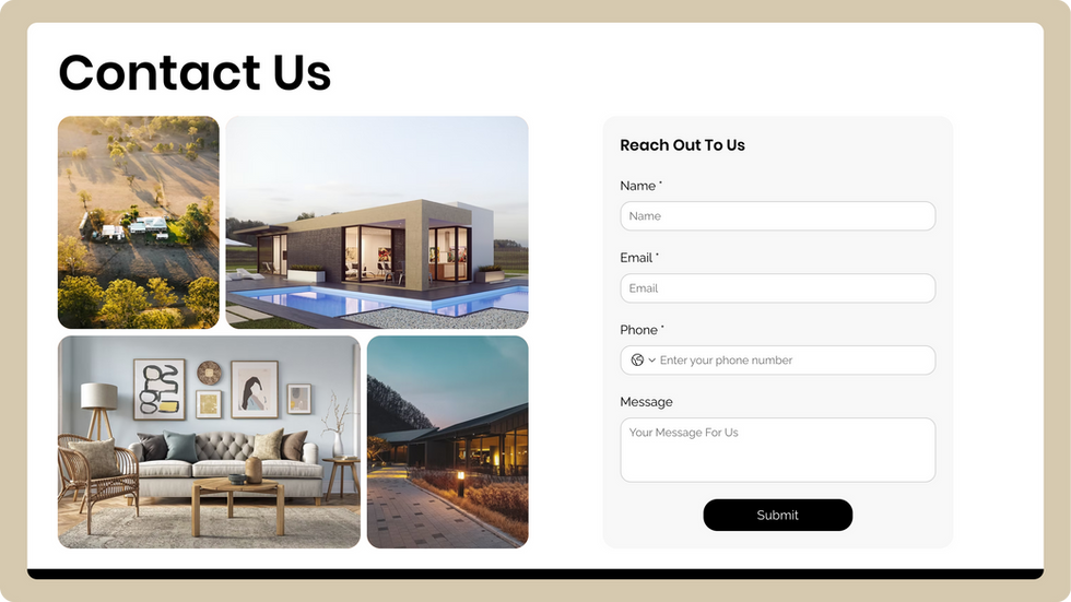 Real Estate Firm Template, wix studio template, Contact page