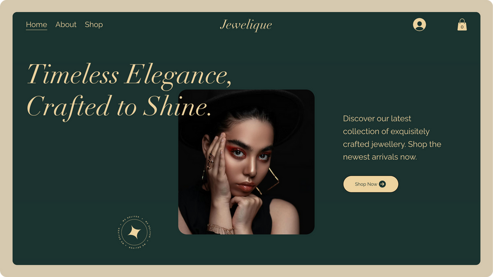 Jewelry Store Template, wix studio template, Home page