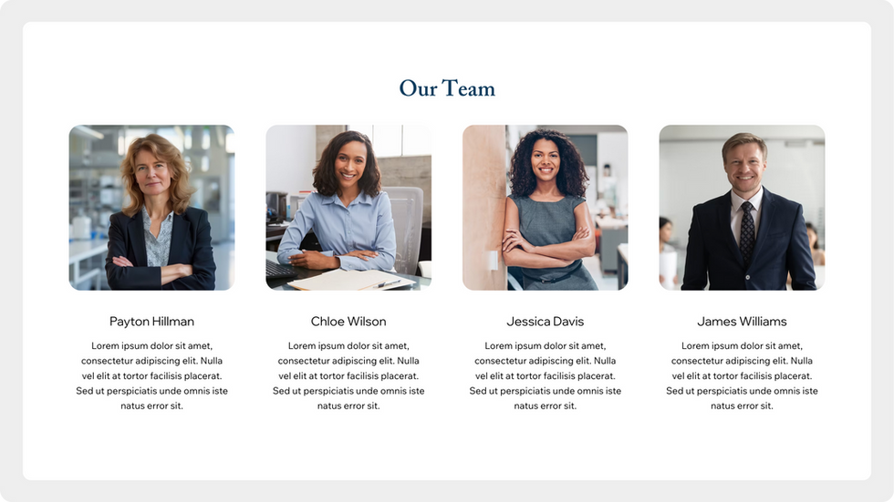 Logistics Company Template, wix studio template, Meet out Team page