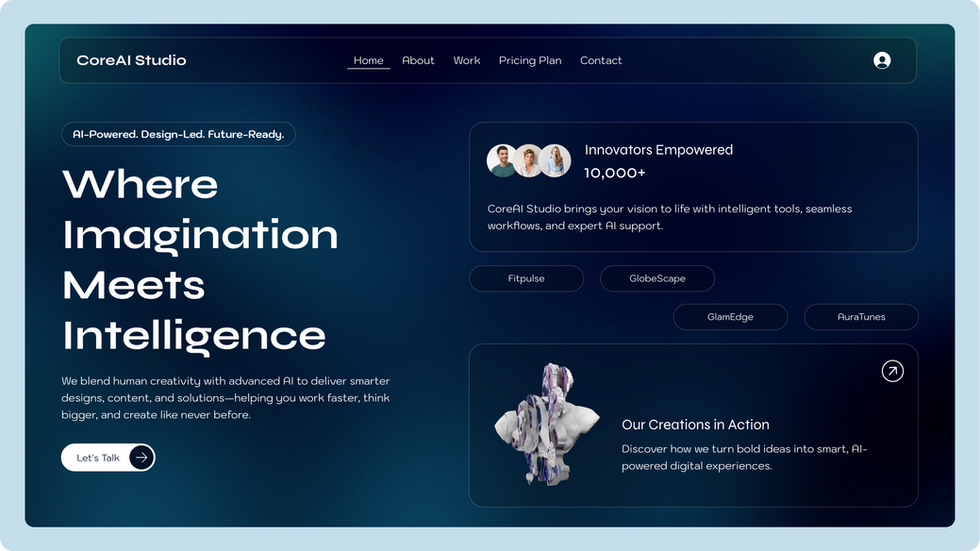 AI Agency Template, wix studio template, Home page