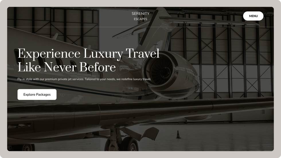 Luxury Travel Template, wix studio template, Home page