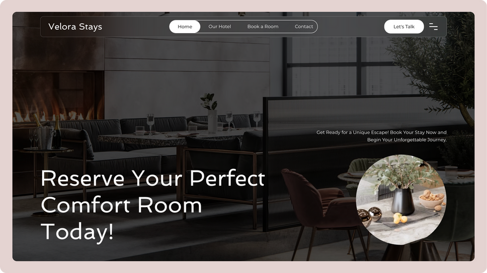 Hotel Template, wix studio template, Home page