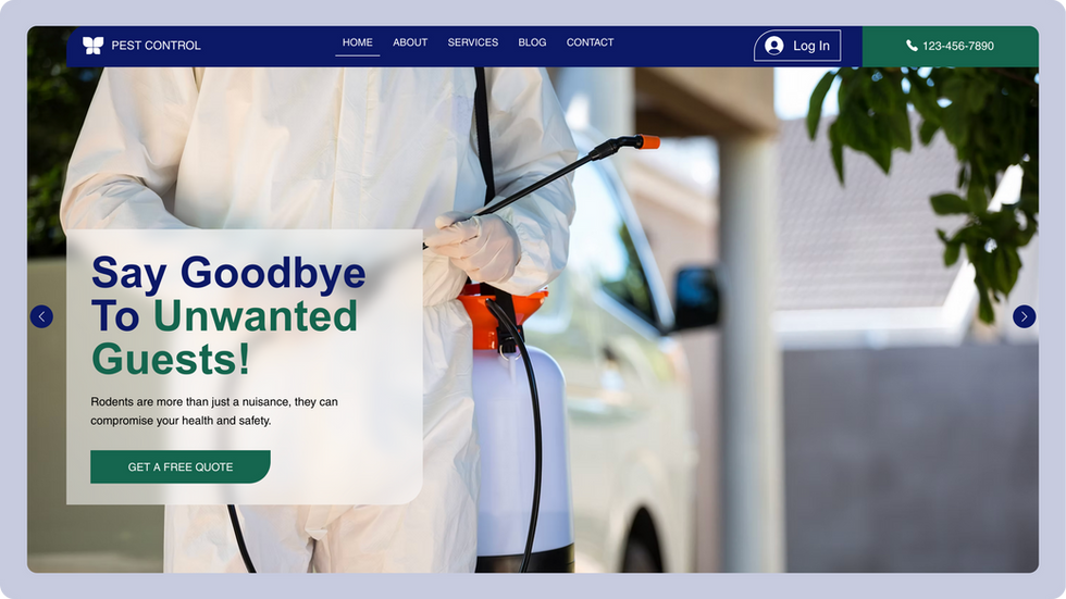 Pest Control Services Template, wix studio template, Home page