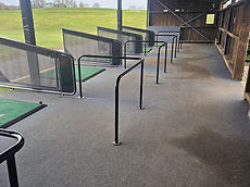 The Warwickshire: driving range bays with new flooring, bay divisions and a view to the outfield