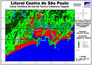 Cartas imagem de parte do litoral centro paulista
