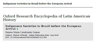 Indigenous Societies in Brazil before the European Arrival - Denise M. C. Gomes