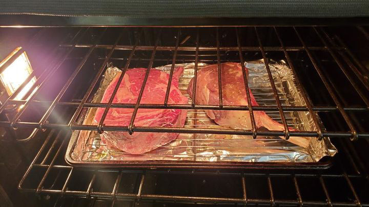 cowboy steak in oven