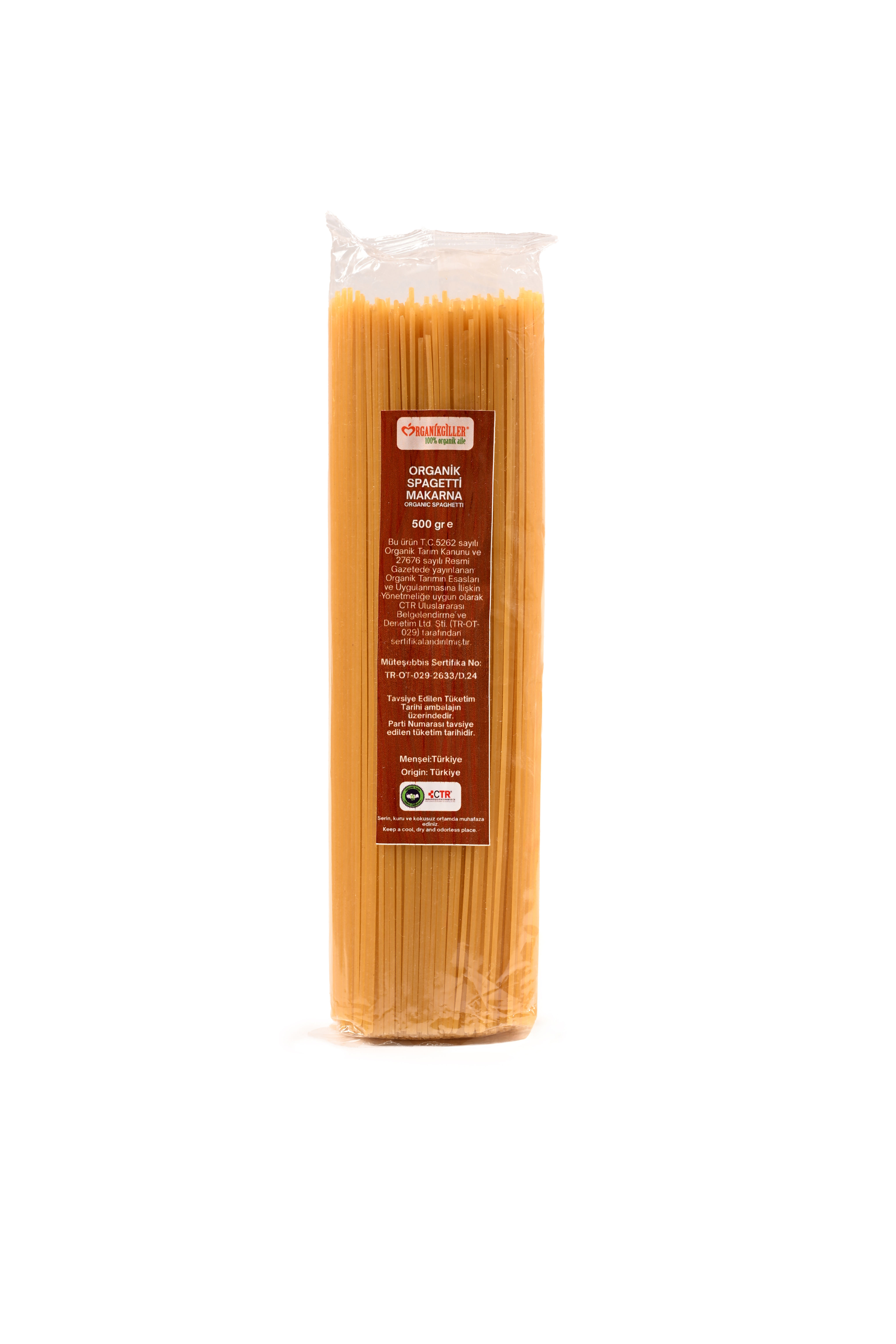 Organikgiller Organik Spagetti Makarna 500 Gr