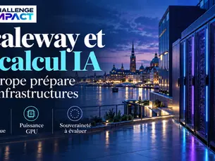 Illustration éditoriale : Scaleway et le calcul IA. L’Europe prépare ses infrastructures