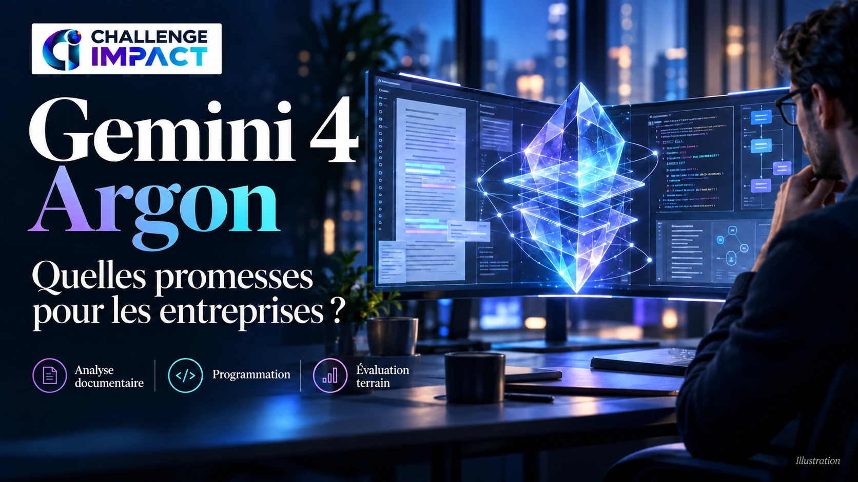 Illustration éditoriale : Gemini 4 Argon. Quelles promesses pour les entreprises ?