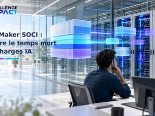 Ingénieur supervisant le chargement progressif de couches de conteneurs vers des serveurs GPU pour une tâche d’intelligence artificielle.