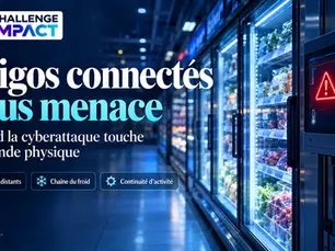 Illustration éditoriale : Frigos connectés sous menace. Quand la cyberattaque touche le monde physique
