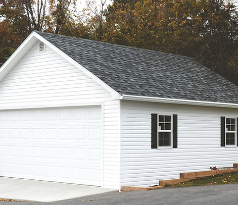 White Detached Garage