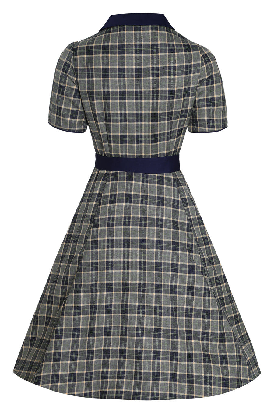Thumbnail: Penelope green & navy check dress