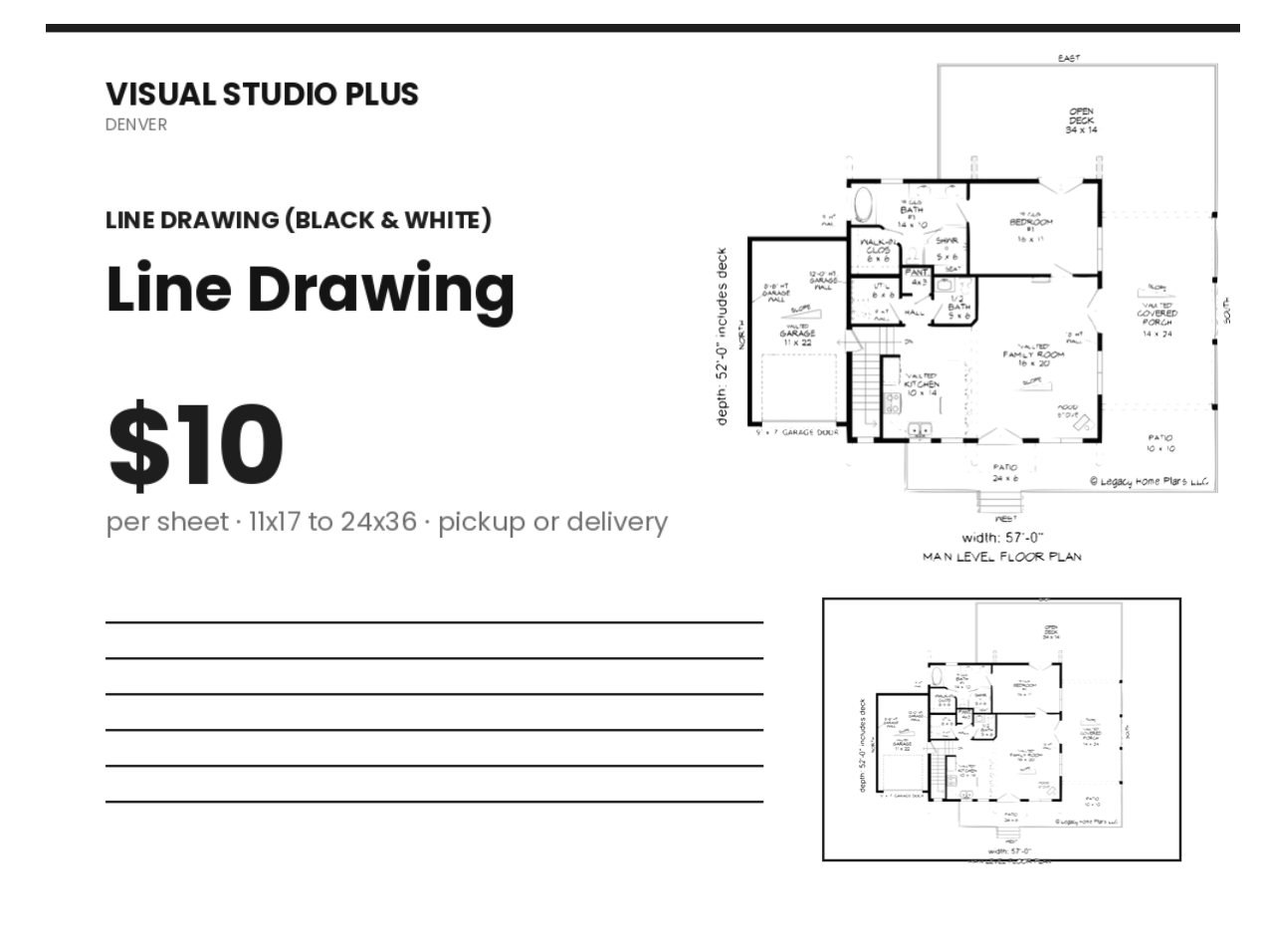 Plotter Printing — Line Drawing (per sheet)
