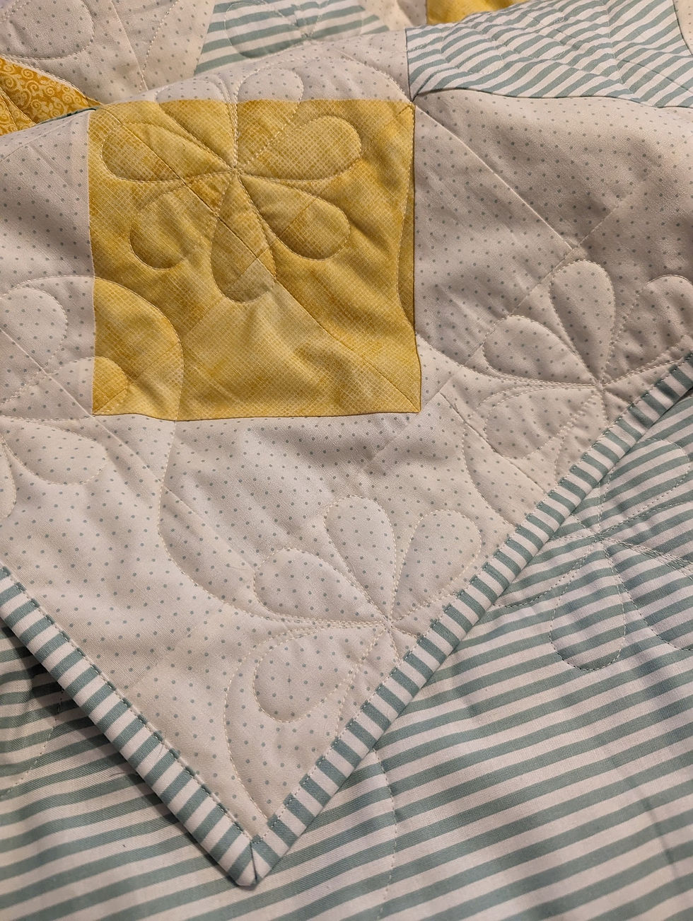 Striped baby quilt
