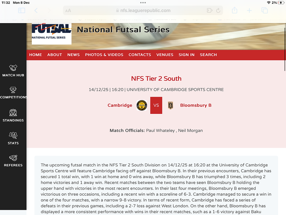 Next Match-Final home fixture of the Year!