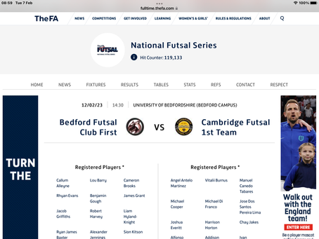 Next Match-Sunday(Men-away@Bedford)