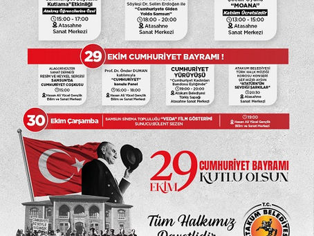 Atakum Belediyesi’nden 29 Ekim’e özel program