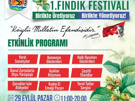 1. Fındık Festivali pazar günü Atakum'da gerçekleştirilecek
