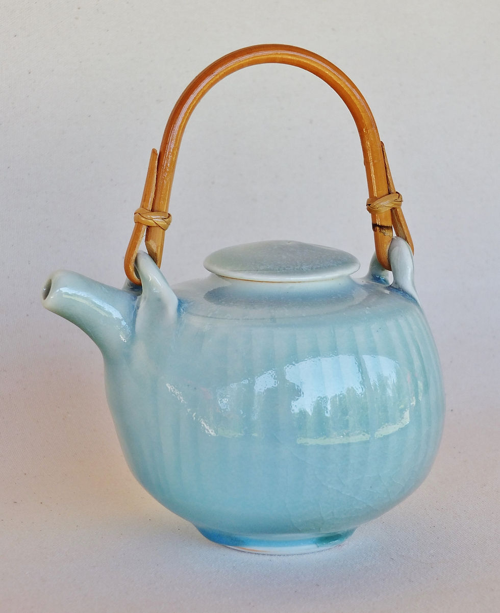 Fluted Teapot with Celadon Glaze