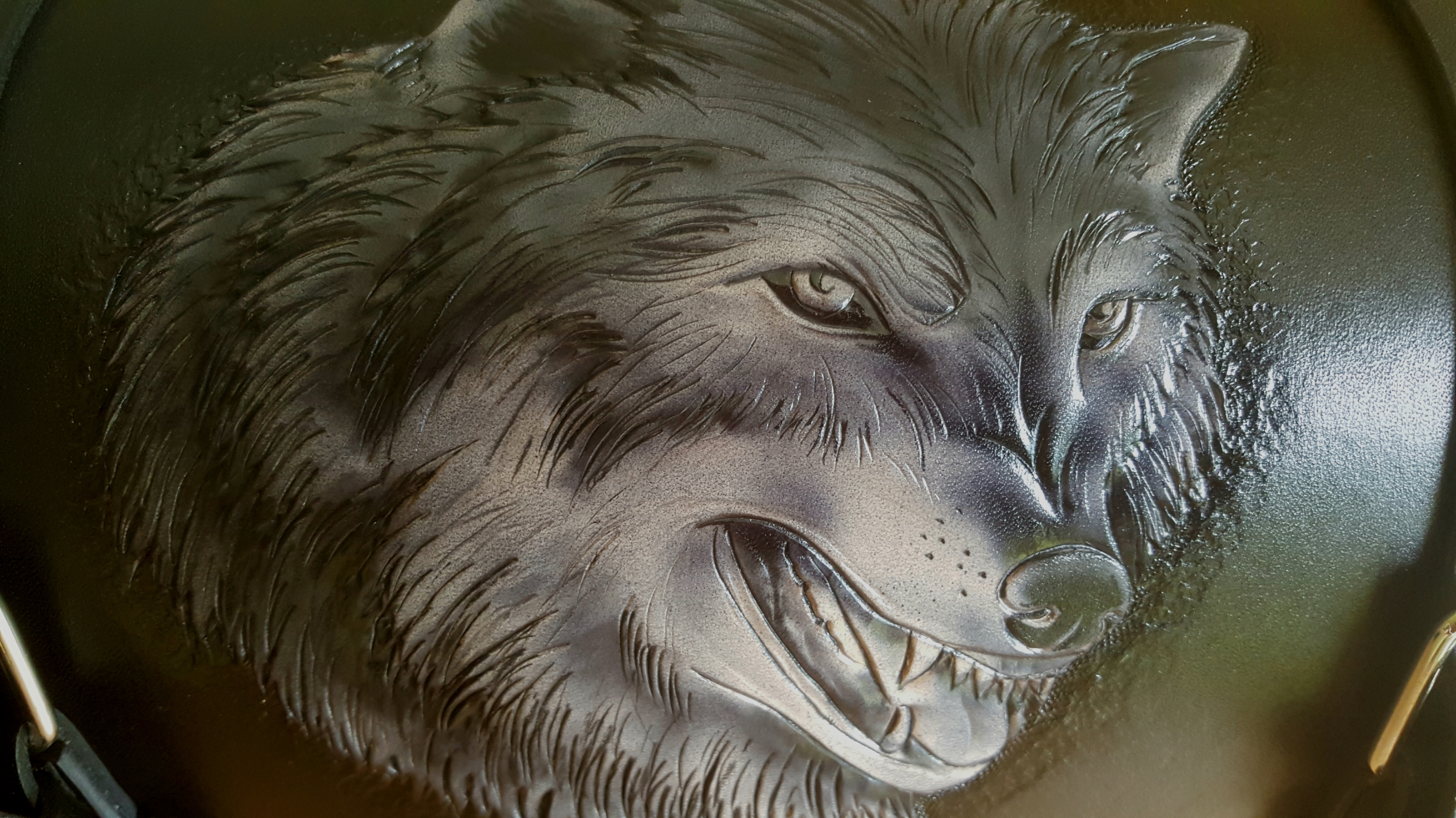 Handcarved wolf