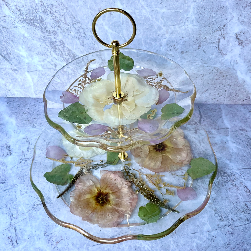 Thumbnail: Wedding Flower Preservation 2 Tier Cake Stand