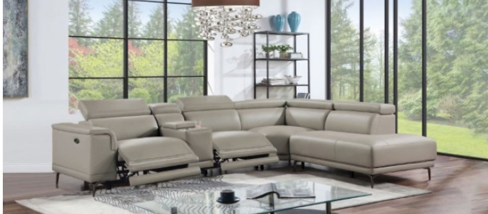 Thumbnail: Leather Recliner Sectional