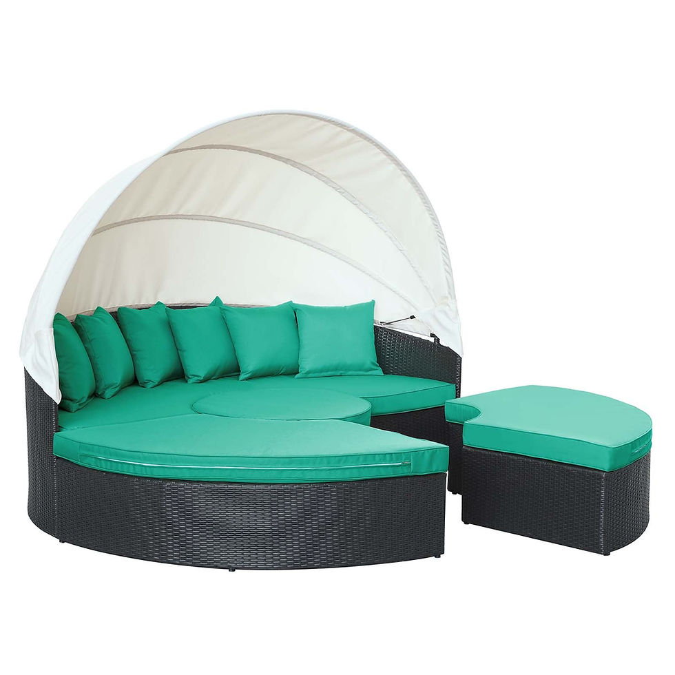 Thumbnail: Turquoise  Canopy Outdoor Patio Daybed