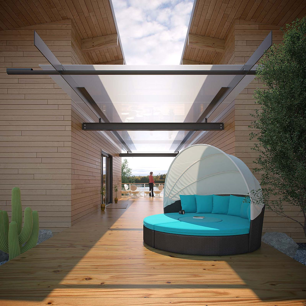 Turquoise Canopy Outdoor Patio Daybed