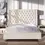 Thumbnail: Cream Queen Velvet  Bed Frame 