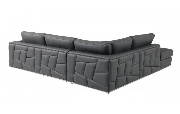 Thumbnail: Italian Dark Grey Leather Sectional 