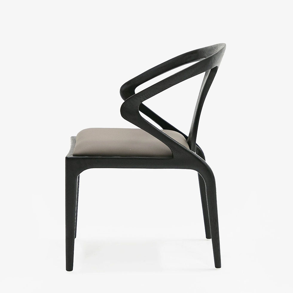 Thumbnail: Mid-Century Modern Grey & Black Ash Dining Chair