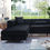 Thumbnail: Black Velvet Sectional 