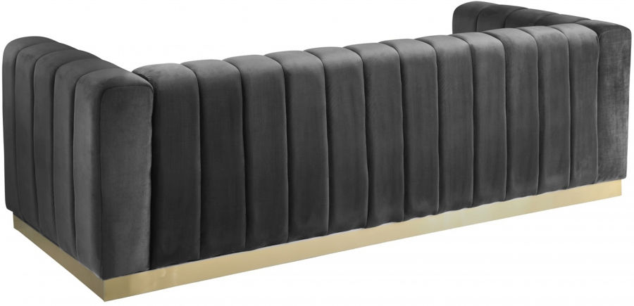 Thumbnail: Grey Velvet Sofa 