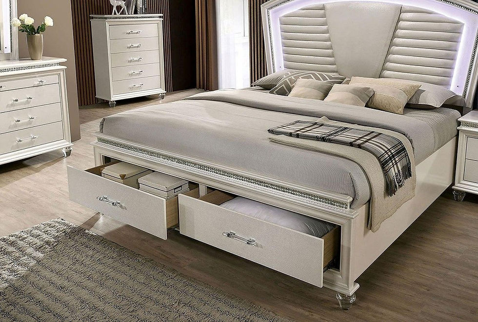 Pearl White C king Bed Frame