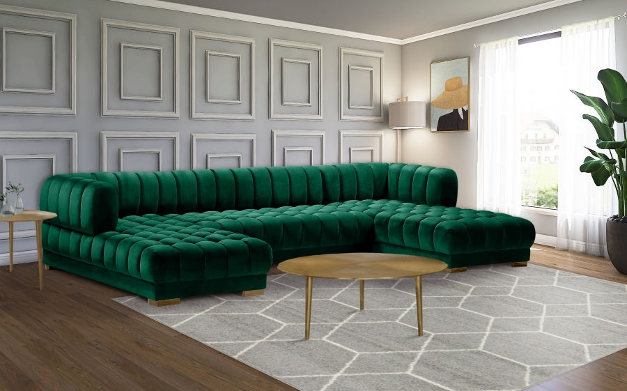 Green U shape Sectional