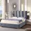 Thumbnail: Grey E king Velvet Bed Frame 