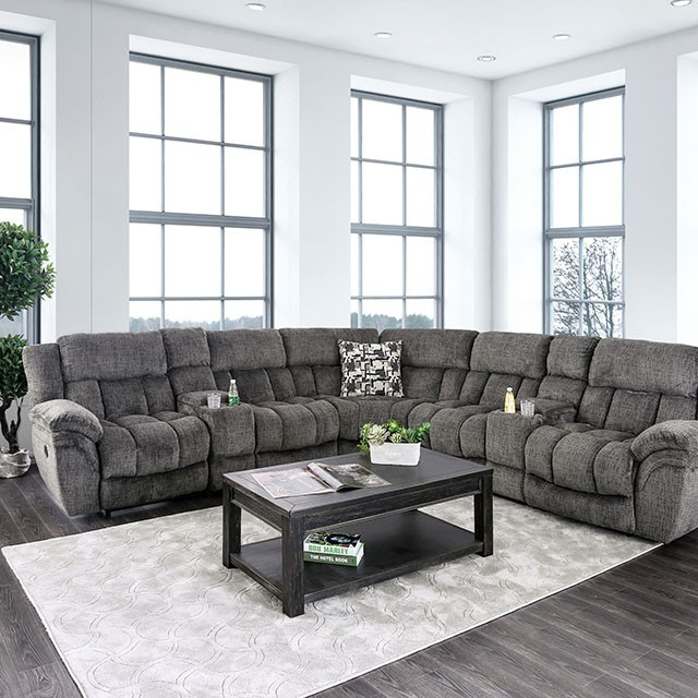 Gray Fabric Recliner