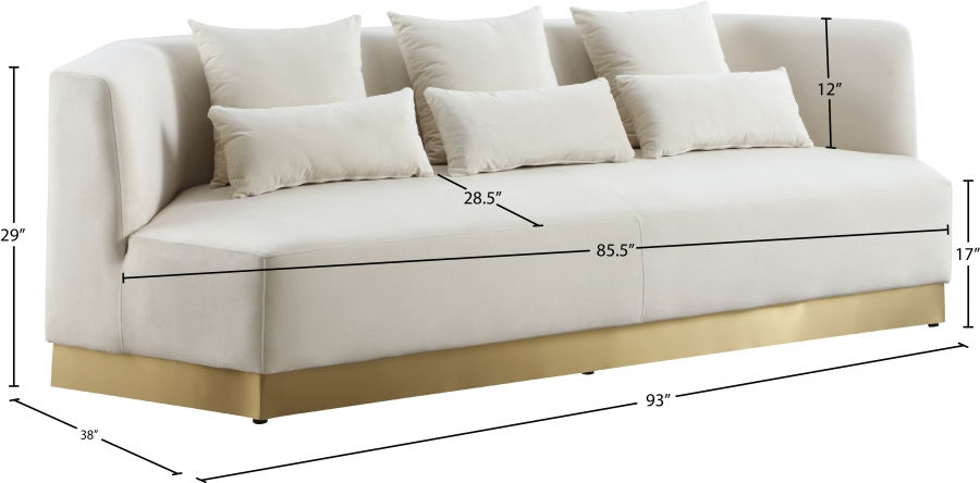 Thumbnail: Cream Velvet Sofa 