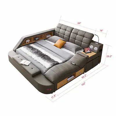 Thumbnail: Grey Italian E king Bed Frame 